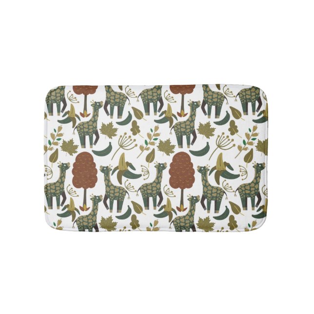 Giraffenmuster | farbiges Blumenmuster Badematte (Vorderseite)