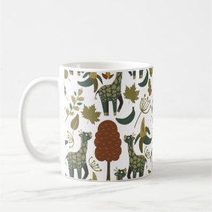 Giraffenmuster   farbiges Blumenmuster Kaffeetasse