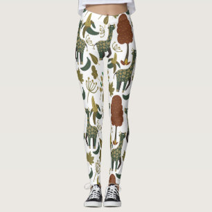 Giraffenmuster farbiges Blumenmuster Leggings