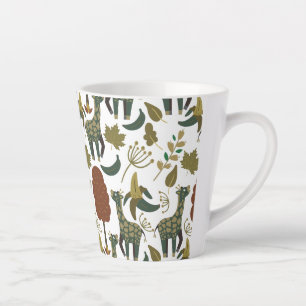 Giraffenmuster farbiges Blumenmuster Milchtasse