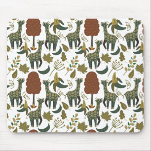 Giraffenmuster   farbiges Blumenmuster Mousepad