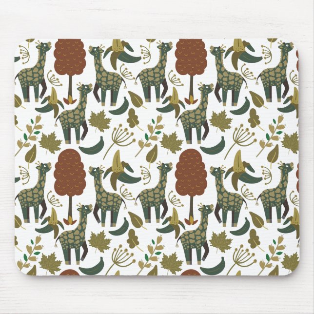Giraffenmuster | farbiges Blumenmuster Mousepad (Vorne)