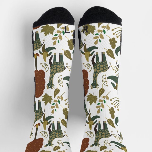 Giraffenmuster | farbiges Blumenmuster Socken (Oben)