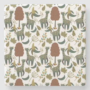 Giraffenmuster farbiges Blumenmuster Steinuntersetzer