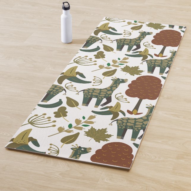 Giraffenmuster | farbiges Blumenmuster Yogamatte (Beispiel)