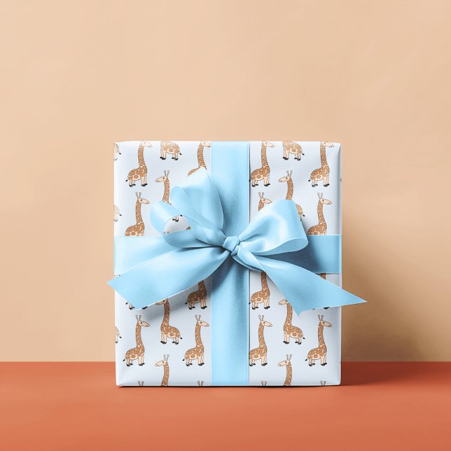 Giraffenmuster für Kinder | Light Blue Geschenkpapier (Von Creator hochgeladen)