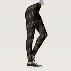 Giraffenmuster-Logo mit Giraffen, Schwarz Leggings