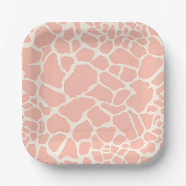 Giraffenmuster Pappteller (Vorderseite)