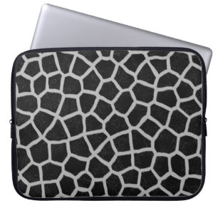 Giraffenmuster Schwarz-Weiß Laptopschutzhülle