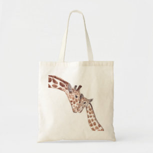 Giraffenmutter mit Baby-Wasserfarben-Kinderzimmer Tragetasche