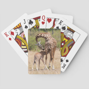 Giraffenmutter und Baby in Kenia Spielkarten