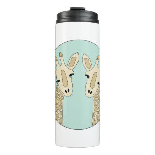 Giraffenpaar grün thermosbecher
