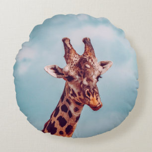 GIRAFFENPORTRAIT RUNDES KISSEN
