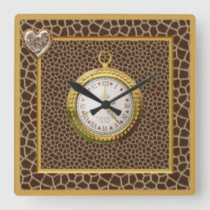 Giraffenprint, Herz Jewel & Gold Uhr