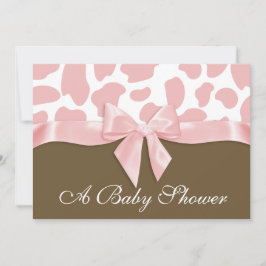 GiraffenSpots und Pink Bow Babydusche Einladung