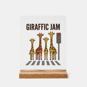 Giraffenstau Lustiger Giraffenübergang Vintage Vek Acrylschild