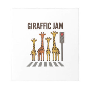 Giraffenstau Lustiger Giraffenübergang Vintage Vek Notizblock