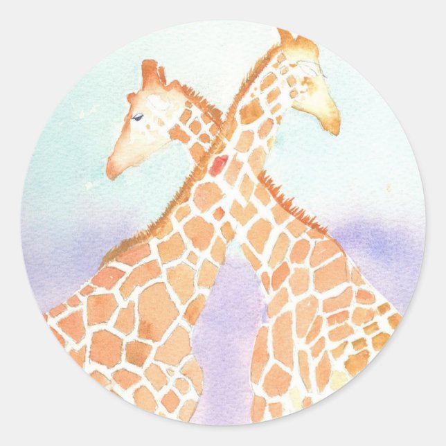 Giraffensticker Runder Aufkleber (Vorderseite)