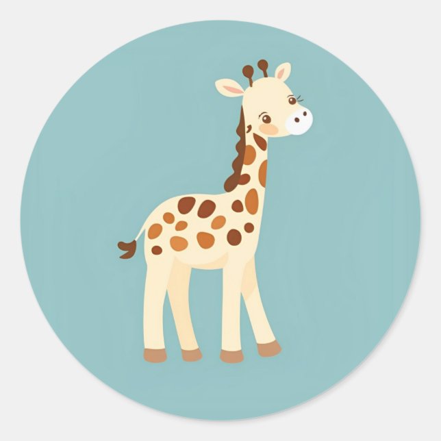 Giraffensticker Runder Aufkleber (Vorderseite)