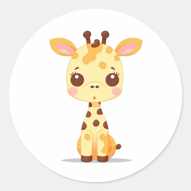 Giraffensticker Runder Aufkleber (Vorderseite)