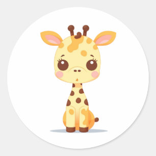Giraffensticker Runder Aufkleber