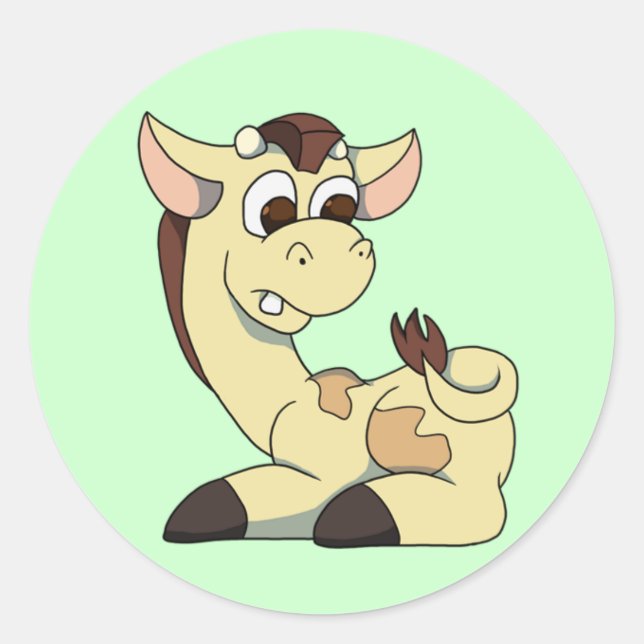 Giraffensticker Runder Aufkleber (Vorderseite)