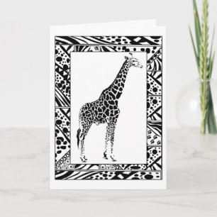 Giraffenstudie Geburtstagskarte Karte