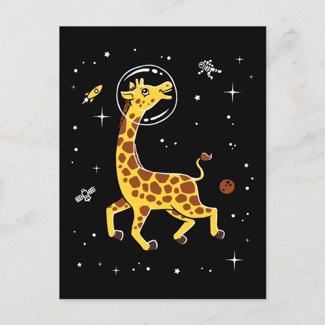 Giraffentiere im Weltraum Postkarte (Vorderseite)