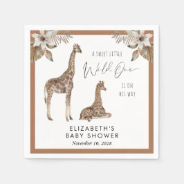 Giraffes Boho Watercolor Babydusche Serviette
