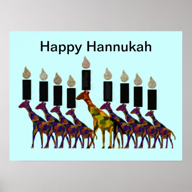 Giraffes Hannukah Print Poster (Vorne)