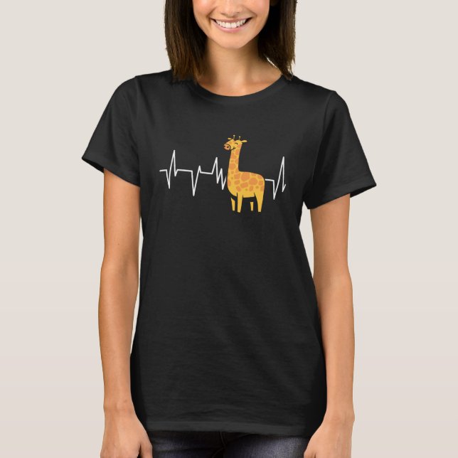 Giraffes Heartbeat ECG Giraffe African Animals T-Shirt (Vorderseite)