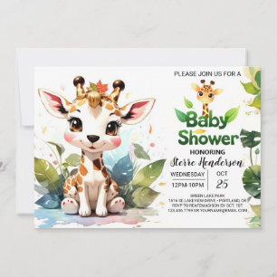 Giraffe's Safari Adventure erwartet Baby Shower Einladung
