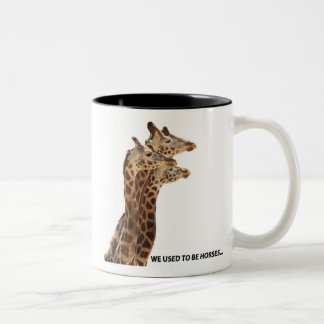 Giraffes_used, zum horses_Z zu sein Zweifarbige Tasse