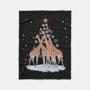 Giraffes Xmas Tree Giraffe Weihnachtsbaum Merry Ch Fleecedecke