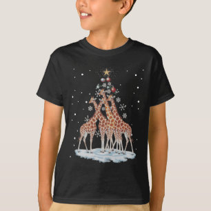 Giraffes Xmas Tree Giraffe Weihnachtsbaum Merry Ch T-Shirt