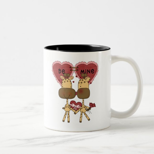 Giraffevalentine-Liebe-T - Shirts und Geschenke Zweifarbige Tasse (Rechts)