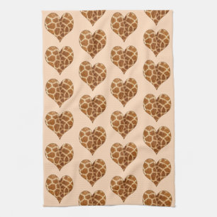 Giraffic Hearts Tiled Pattern Handtuch