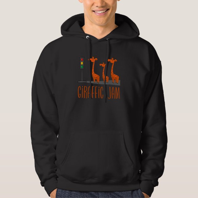 Giraffic Jam   Cute Giraffes Traffic Safari   Pun Hoodie (Vorderseite)