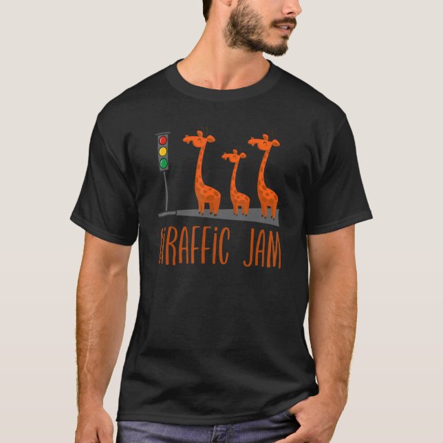 Giraffic Jam   Cute Giraffes Traffic Safari   Pun T-Shirt (Vorderseite)