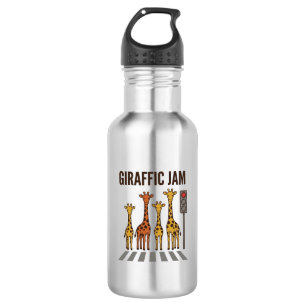 Giraffic Jam Lustiger Giraffenübergang Vintage Vek Edelstahlflasche
