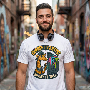 Giraffiti Künstler T-Shirt – Lustiger Graffiti-Gir