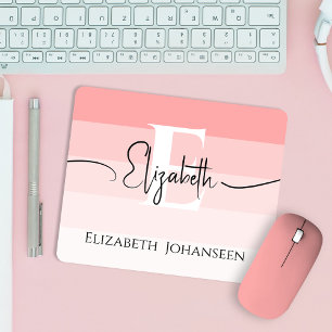 Giralblush Pink Streifen Minimalistisch Mousepad