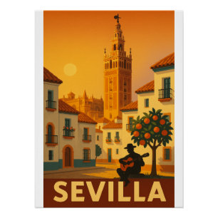 Giralda Glow - Sevilla Retro Art 2025 Poster