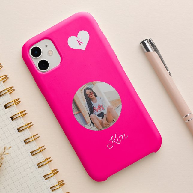 Giralheiß rosa Foto und Name personalisiert modern Case-Mate iPhone Hülle (Von Creator hochgeladen)