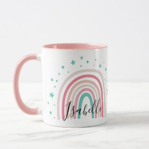 Giralpink Aqua Regenbogenskript personalisiert mod Tasse