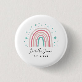 Giralpink Aqua Regenbogenskript personalisiert Sch Button