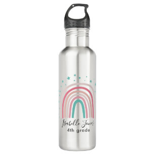 Giralpink Aqua Regenbogenskript personalisiert Sch Edelstahlflasche