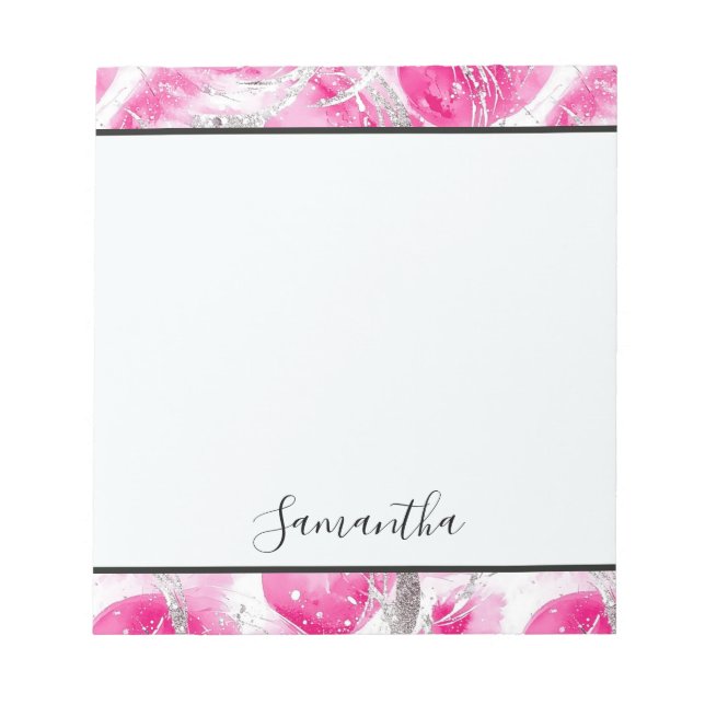 Giralrosa Abstrakte Kreise Notizblock (Vorderseite)