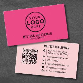 Giralrosa Modernes Minimalistisches Logo QR-Code Visitenkarte