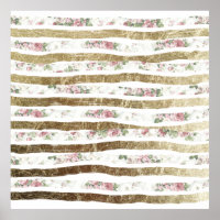 Giralrosa Rosen und Imitate Goldene Pinselstriche